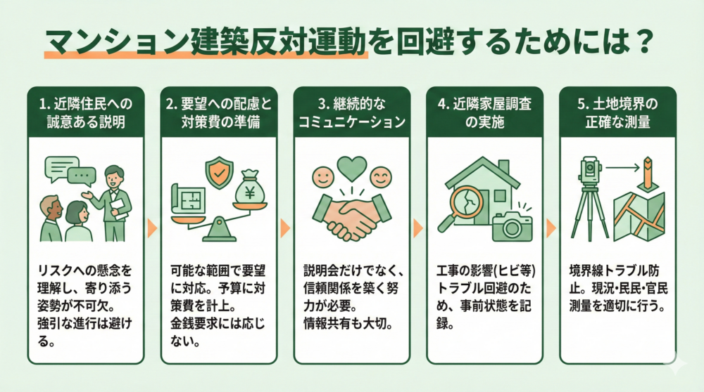 マンション建築反対運動を回避するためには